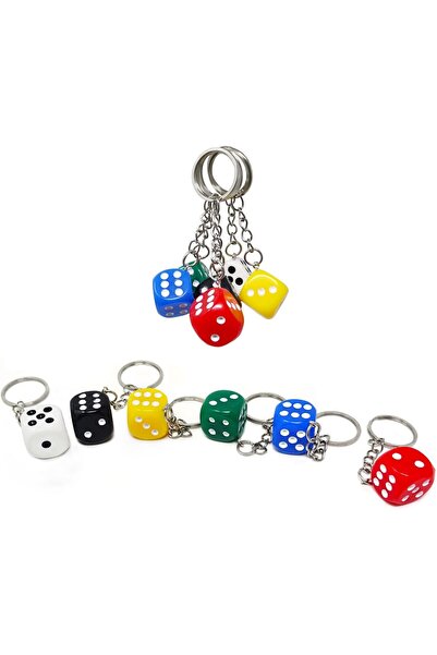 Limmy Dice Keychain 1 Piece Car Bag Ornament Keychain - White
