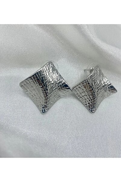 H&S AKSESUAR Kadın Dalgalı Kare Küpe