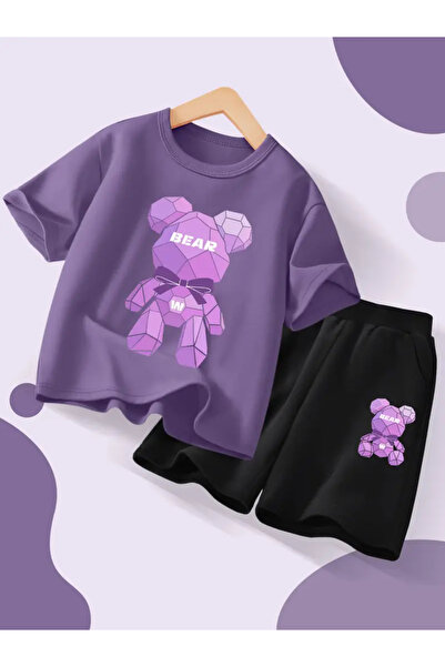 Machetta Дитячий комплект шортів та футболки з принтом ведмедя