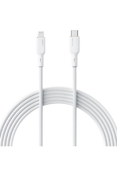 AUKEY Silicone USB-C To Lightning Cable 1m White