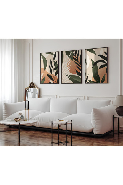 ARTCASTLE Set de 3 tablouri cu ramă din lemn Boto