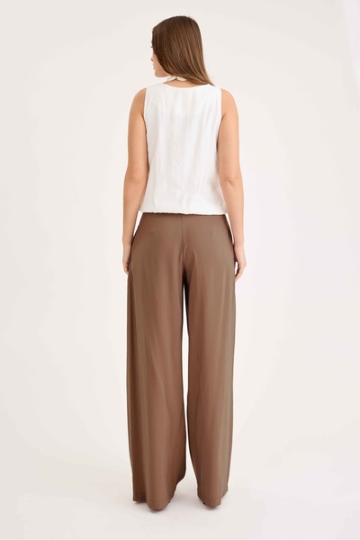 Vitrin High Waist Pleated Palazzo Modal Pants