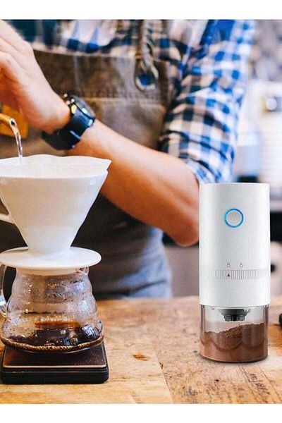 COOYA Electric Coffee Grinder, Portable Coffee Bean Grinder with Multi-Stage Grind Settings, Mini，White
