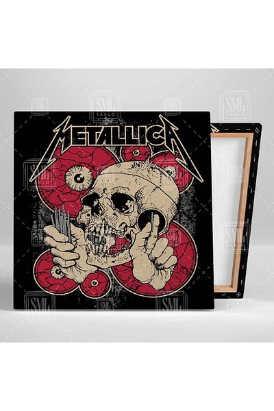SML TABLO Metallica Rock Music Metallica Skull Decor Τετράγωνος πίνακας σε καμβά