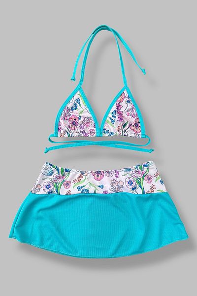 Nilmay mayo Girl's Skirted Bikini Set