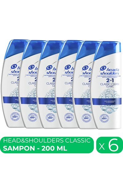 Head&Shoulders Head & Shoulders Classic Clean, șampon anti-mată, 6 bucăți x 200 ml
