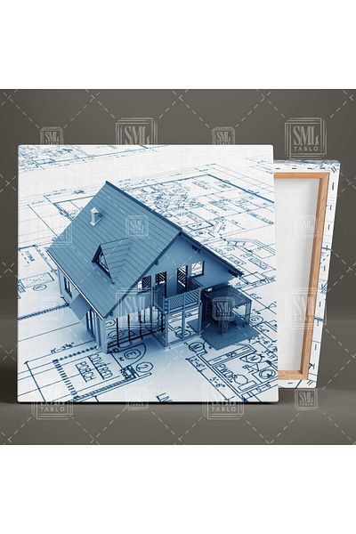 SML TABLO Inginerie de construcții Arhitectură Birou Design clădiri Pictură pătrată pe pânză