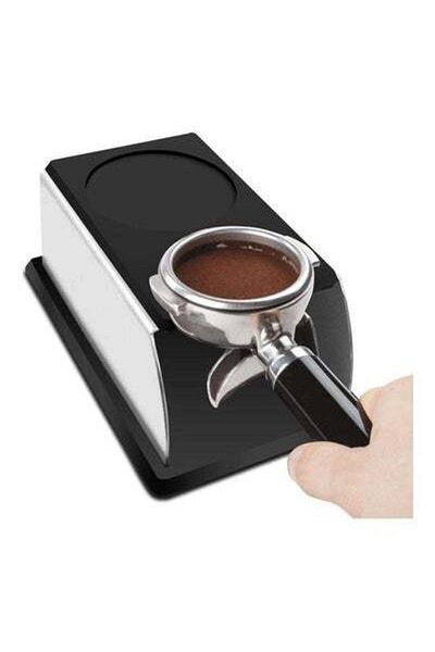 HALAMODO Stainless Steel Silicone Coffee Powder Holder Tamper Stand Barista Tool Tamping Holder Rack Shelf Co