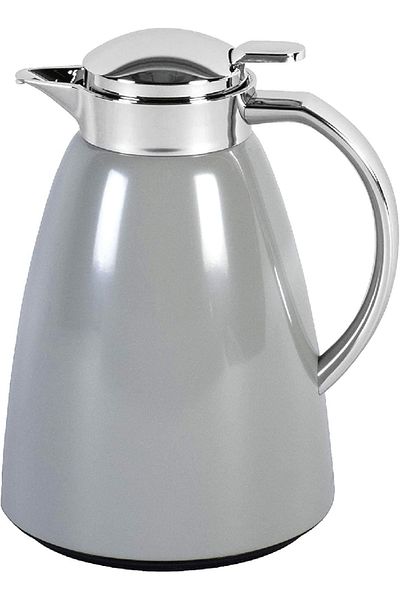emsa F4130100 Campo 1L Thermos Flask, ABS plastic, pastel grey, leak-proof, keeps drinks hot/cold.