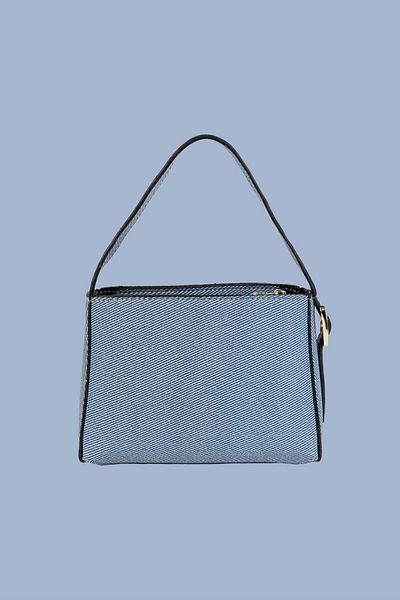 birizmoda Geantă de mână și de umăr cu textura denim pentru femei - albastru