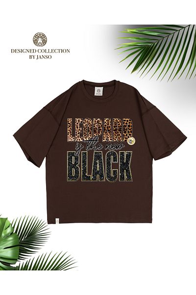 ACTIVE MODA Men's Short Sleeve Black Printed Tshirt Large Size Oversize Cotton Fabric
