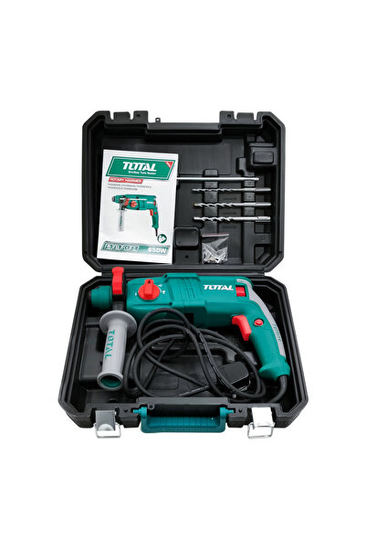 TOTAL 650W Rotary Hammer with 4 Functions, 3 Accessories, High Impact for Concrete, Wood, Steel