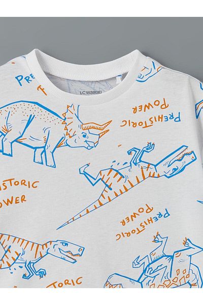LC Waikiki Tricou pentru băiat cu imprimeu cu decolteu