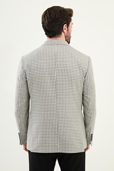 Mcr Crow Pattern Slim Fit Pocket 100% Linen Men's Jacket Black - 41440.25Y