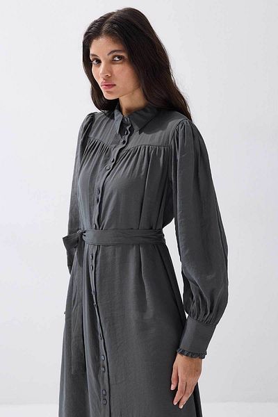 Hooopstore Φόρεμα Anthracite Modal με ζώνη