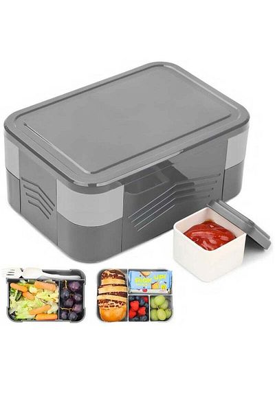 COOYA Portable Children's Lunch Box,Stackable,1550 ML,Leak Proof,6 Different Compartments,for school