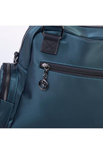 Nas Bag Geantă de umăr și crossbody cu mai mulți ochi, satin negru petrol