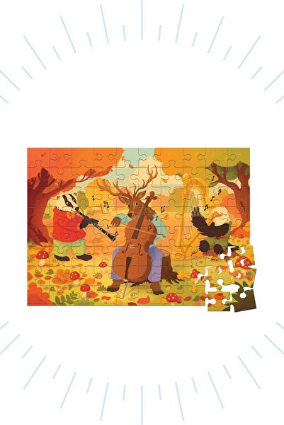 Bonkido 4 'lü Puzzle Set - 80 Parça Orkestra & Sualtı ,96 Parça Çuf Çuf Tren & Gemiler Puzzle