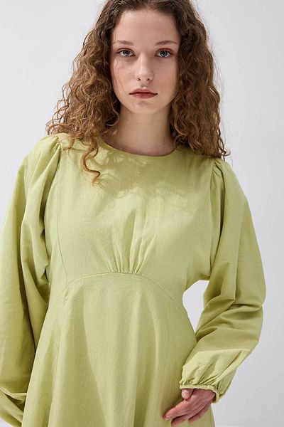 Hooopstore Φόρεμα με μπαλόνι μανίκι Apple Green Natural