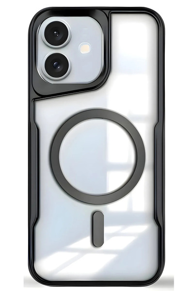 Fibaks Apple iPhone 16 Kılıf Prizma Kamera Çıkıntılı Magsafe Şarj Destekli Mat Renkli Şeffaf Kapak