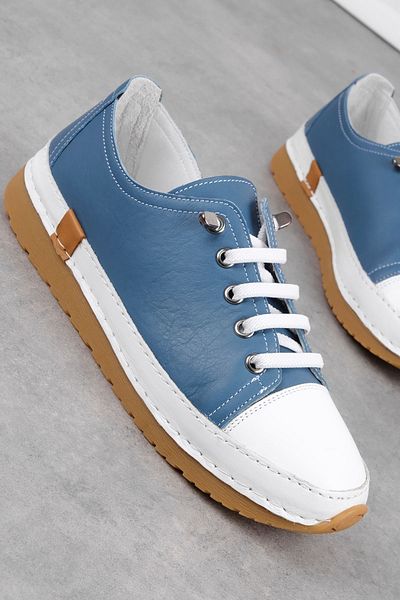 Lal Shoes & Bags Pantofi de damă İrona din piele naturală, cauciuc, cu cusături, cu cusături, albastru