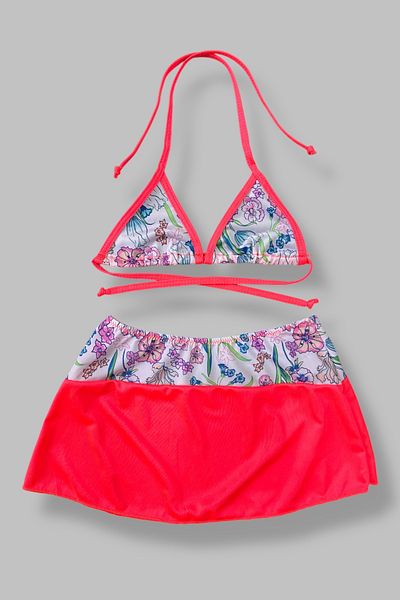Nilmay mayo Girl's Skirted Bikini Set