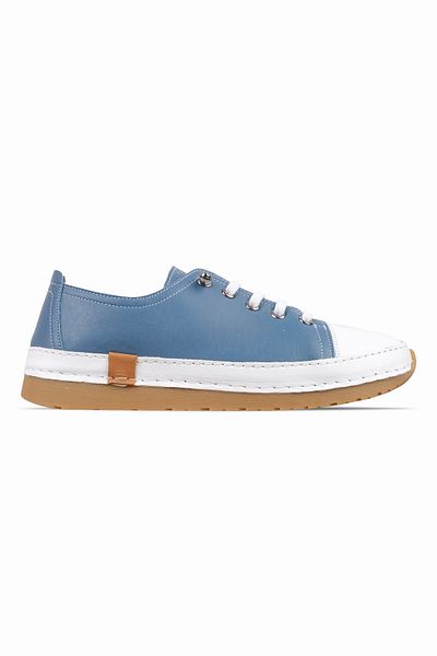 Lal Shoes & Bags Pantofi de damă İrona din piele naturală, cauciuc, cu cusături, cu cusături, albastru