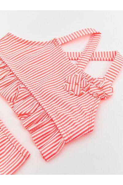 LC Waikiki Çizgili Kız Çocuk Bikini Takım