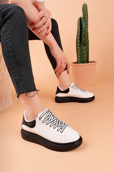 Luis Toronto LT107 Alb SPATE NEGRU Pantofi de damă