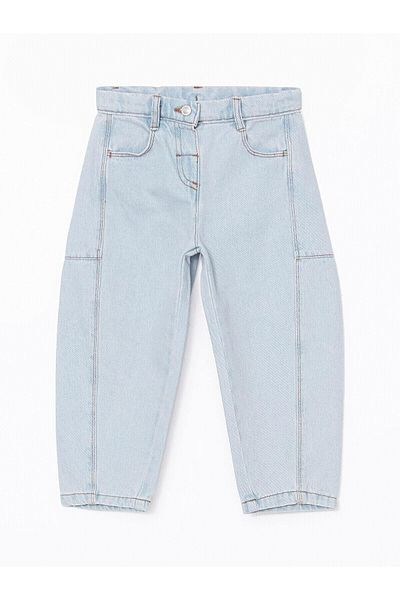 LC Waikiki Pantaloni albaștri pentru fete LCW Kids - T T cu talie elastică