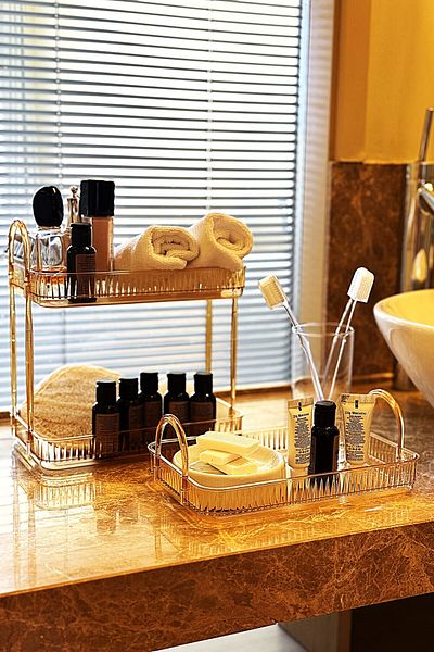 UNIQUE ME Bathroom Organizer Organizer Bathroom Shelf Amber Yellow Set