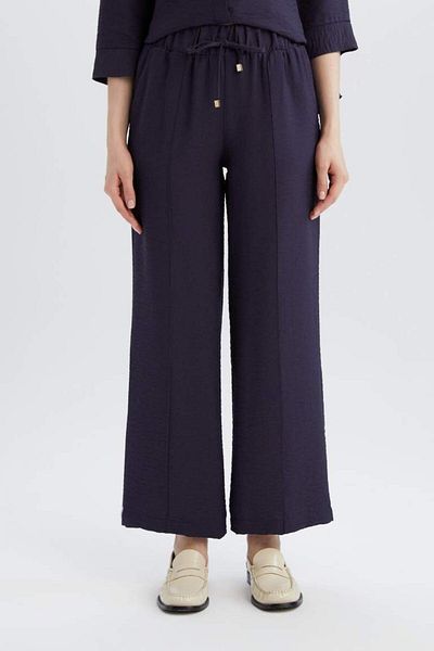 DeFacto New Season Wide Straight Stretchy Waisted Pocket Lace up Straight Leg Pants