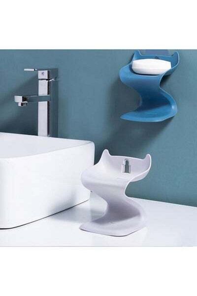 HALAMODO Creative Double Deck Soap Rack Grey 12x10.5x14cm