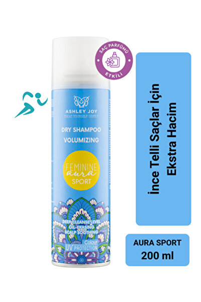 ASHLEY JOY Uv Koruma Ekstra Hacim Sağlayan Saç Parfümü Etkili Feminine Aura Sport 200 ml Kuru Şampuan