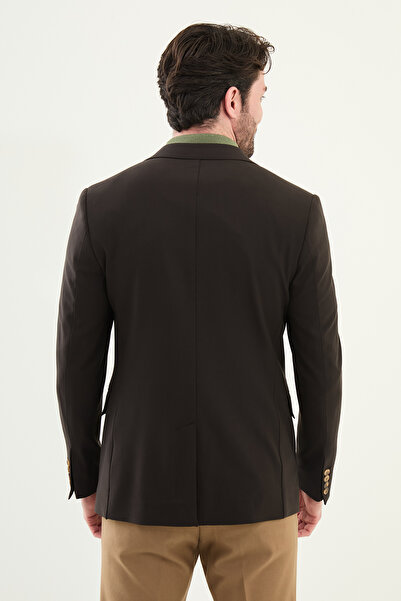 Mcr Straight Slim Fit Mono Collar Men's Jacket Brown - 40360.24Y