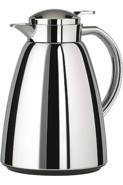emsa Campo Vacuum Flask 1L, chrome, stainless steel, 100% leak-proof, quick tip, 12h hot/24h cold.