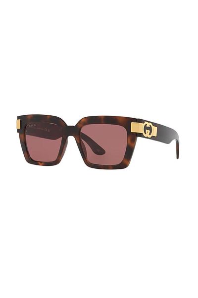 Gucci Gg 1689S 002 54 Women's Square Gray Brown Bone Sunglasses