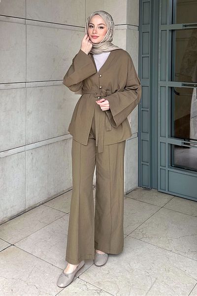 Ovn. Three Button Cotton Suit - Khaki