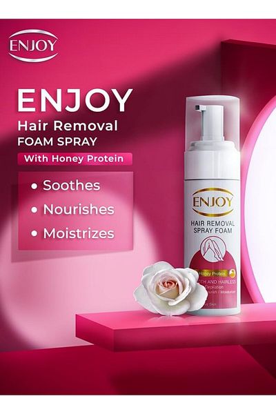 Enjoy Hair Remover Foam 200ML | Fast, Painless Hair Removal | Smooth Skin for All Skin Types