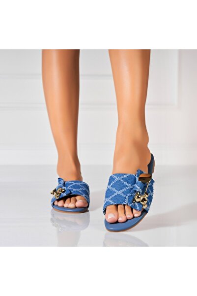 Joana Παντόφλες/σαγιονάρες σε μπλε σκούρο χρώμα από την Oxana Textile