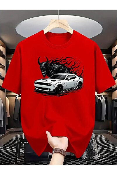 LAND MODA Ležerna grafička majica "Auto" T-shirt za muškarce - okrugli izrez,...