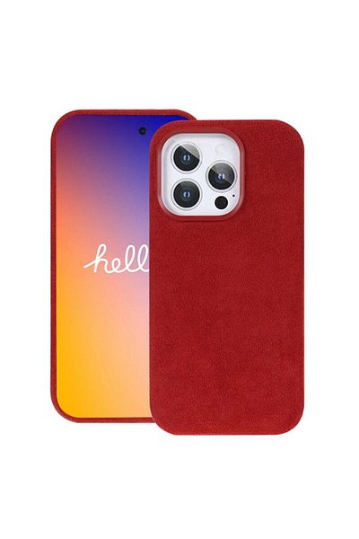 megaMobile Husa compatibila Apple iPhone 16 Pro, alcantara, MagSafe, protectie camere, megaMOBILE®, rosu