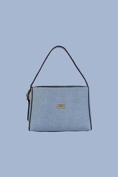birizmoda Geantă de mână și de umăr cu textura denim pentru femei - albastru
