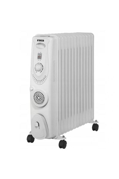 Noveen Electric oil heater, Noveen, 2900 W, 13 elements, 3 power levels, turbo fan, White