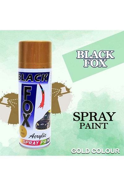 BLACKFOX طلاء رش متعدد الأغراض عالي الجودة للسيارات باللون الأسود الذهبي الثعلبي