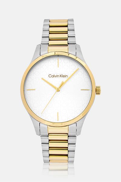 Calvin Klein Women 25200167 Stainless Steel Analog Watch 34 Mm, Gold/silver