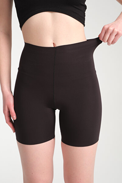 MRS.MODA Kadın Siyah Renkli Etek Ve Elbise Altına Giyilebilir Dikişsiz Toparlayıcı Korse Etkili Seamless Şort