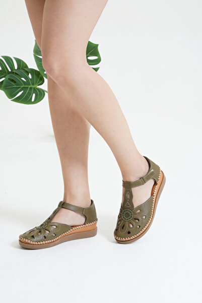 MİRATERLİK ORTOPEDİK TERLİK VE AYAKKABI Mira Women's Leather Orthopedic Sandals Shoes Suitable for Heel Spurs and Bone Protrusions