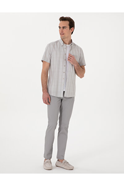 Pierre Cardin Gri Slim Fit Kanvas Pantolon 50308077-VR024