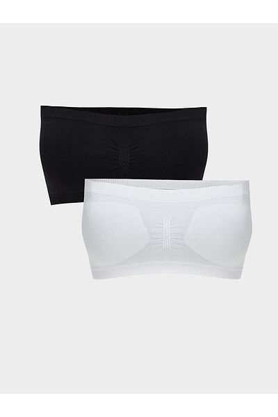 LC Waikiki Nahtloser, ungepolsterter, flacher, trägerloser BH ohne Bügel, 2er-Pack